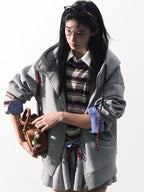 Miu-Inspired Varsity Sweatshirt & Skirt Set