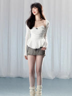 White Lace Corset Tube Top