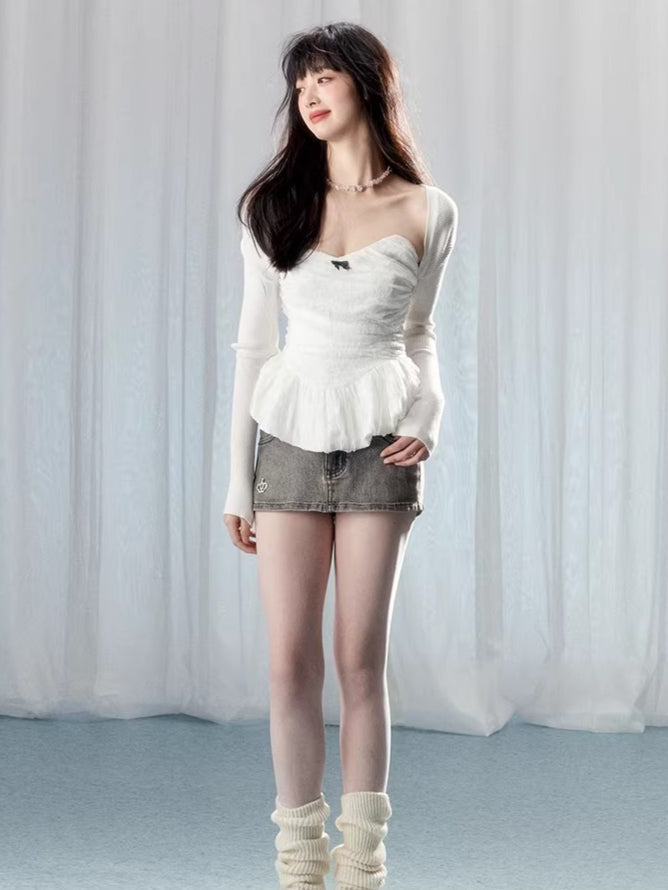 White Lace Corset Tube Top