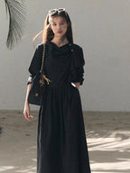 Ribbon Waist-Cinched Maxi Dress