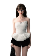 White Lace Corset Tube Top