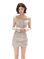 Knit Off-Shoulder Top & A-Line Mini Skirt Set