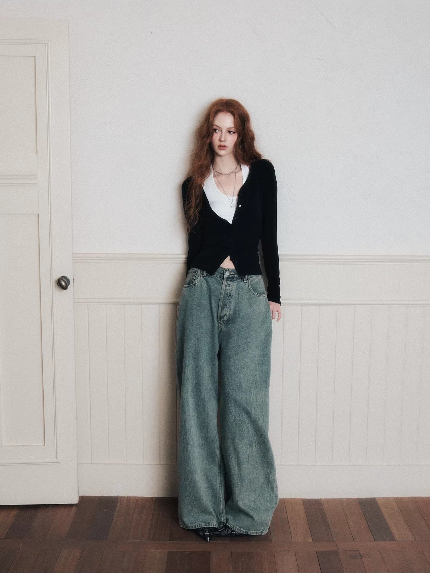 Layered Halter Camisole & Knit Cardigan Set