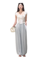 Silk-Blend Relaxed Wide-Leg Trousers