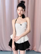 White Lace Corset Tube Top