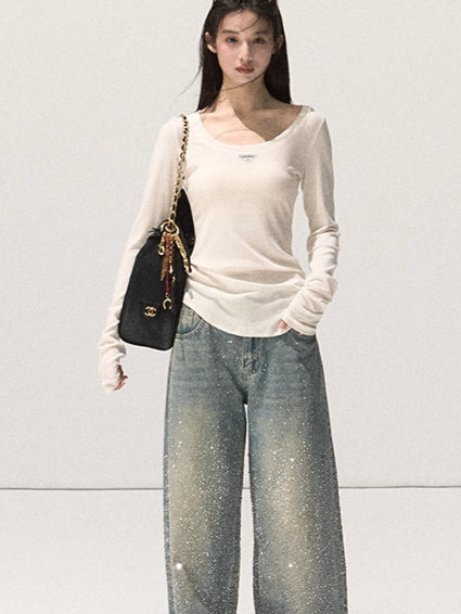 Wool Slim-Fit Long-Sleeve Base Knit T-Shirt