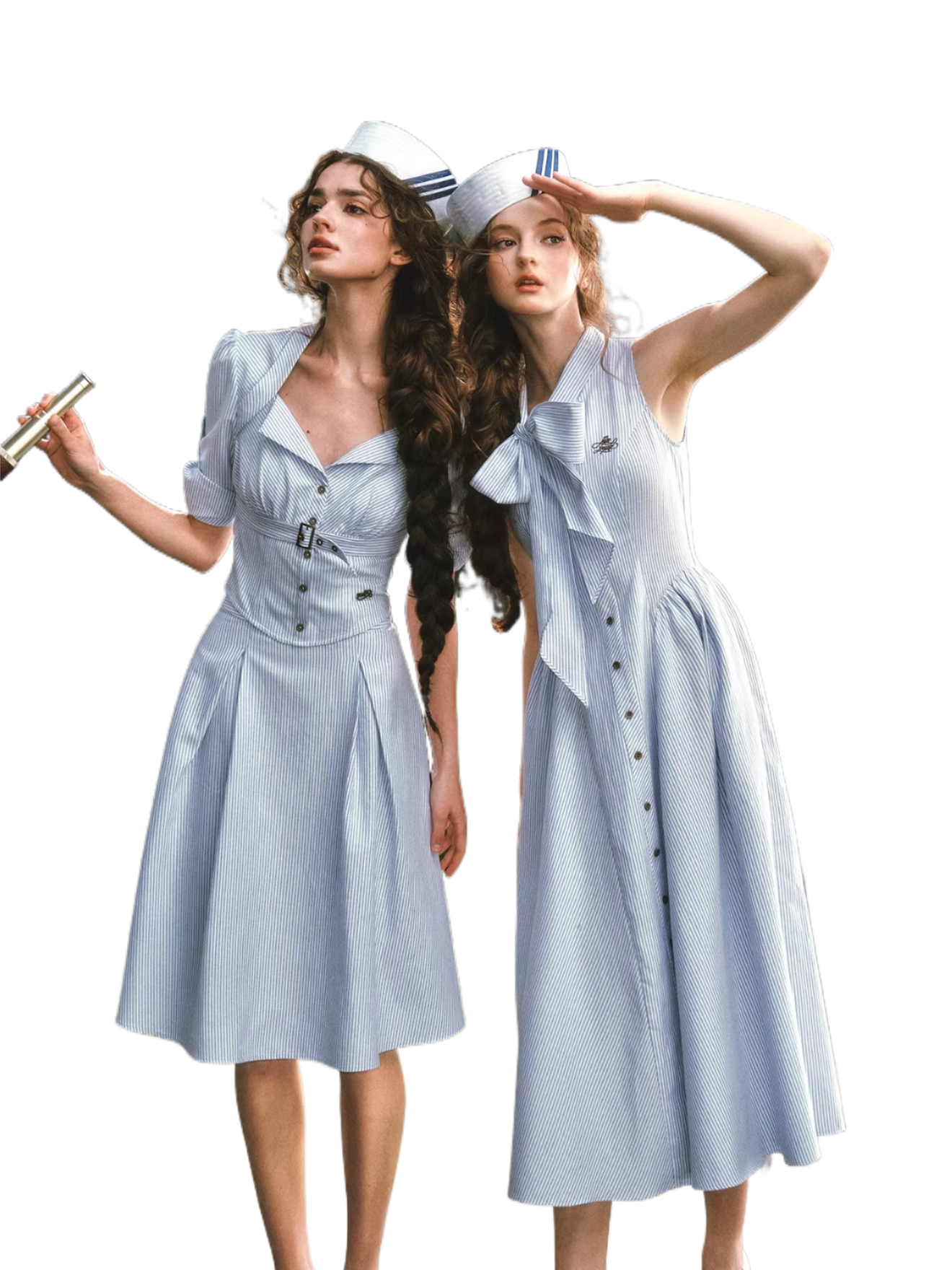 Nautical Affair French Old-Money Striped Shirt & Skirt Set