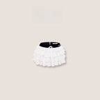 Embroidered Tiered Puff Mini Skirt