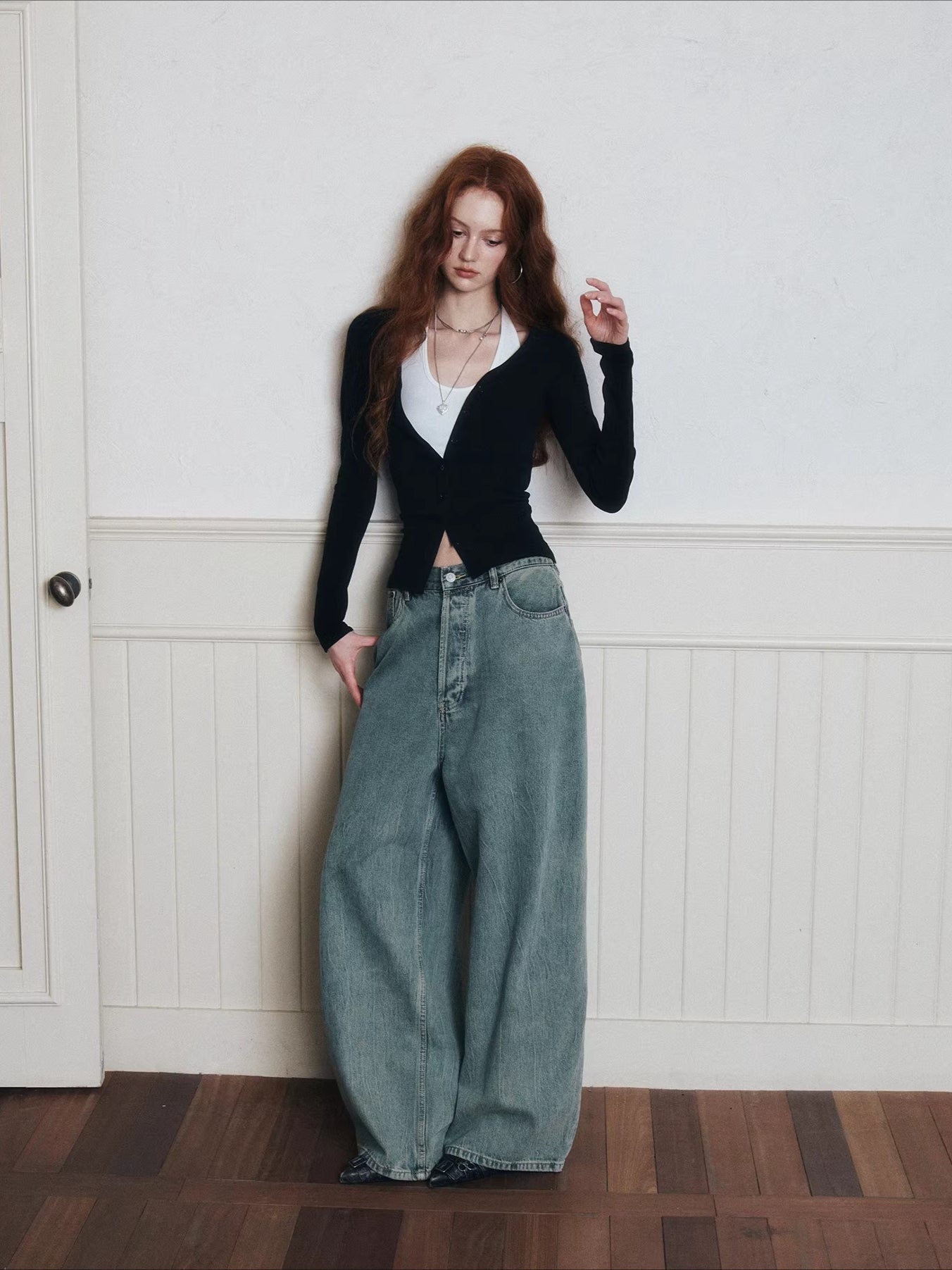 Layered Halter Camisole & Knit Cardigan Set