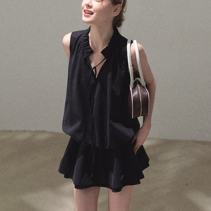 Lyocell Cotton Bubble Hem Dress