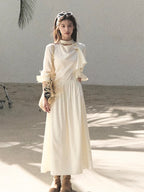Ribbon Waist-Cinched Maxi Dress