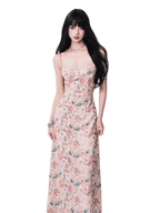 Floral French Vacation Slip Maxi Dress