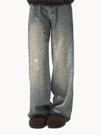 Washed Cotton Straight-Leg Jeans