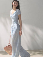 Tencel–Linen Relaxed Wide-Leg Pants