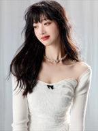 White Lace Corset Tube Top