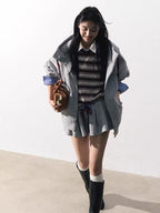 Miu-Inspired Varsity Sweatshirt & Skirt Set