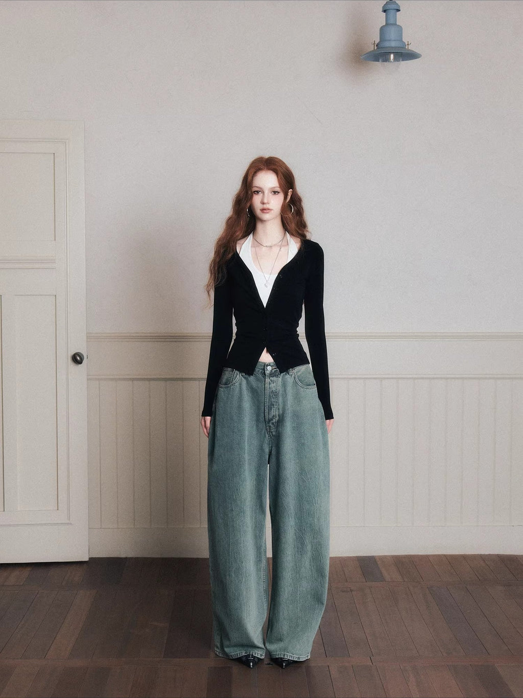 Layered Halter Camisole & Knit Cardigan Set
