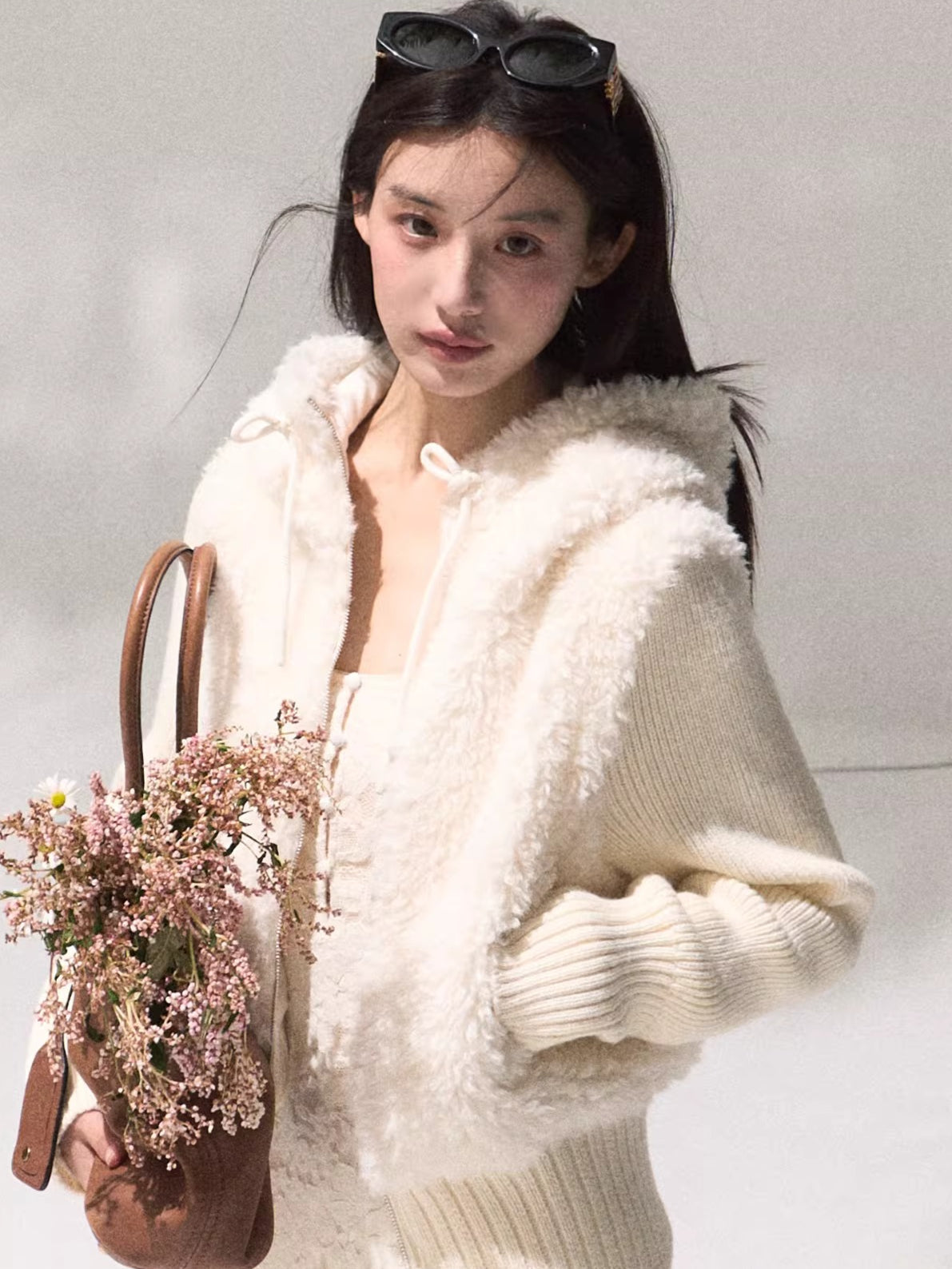 Knit Vest Jacket & Straight-Leg Pants Set