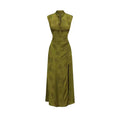 Chinese-Style Slit Cheongsam Maxi Dress
