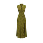 Chinese-Style Slit Cheongsam Maxi Dress