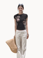 Slim-Fit Floral Print Short-Sleeve T-Shirt