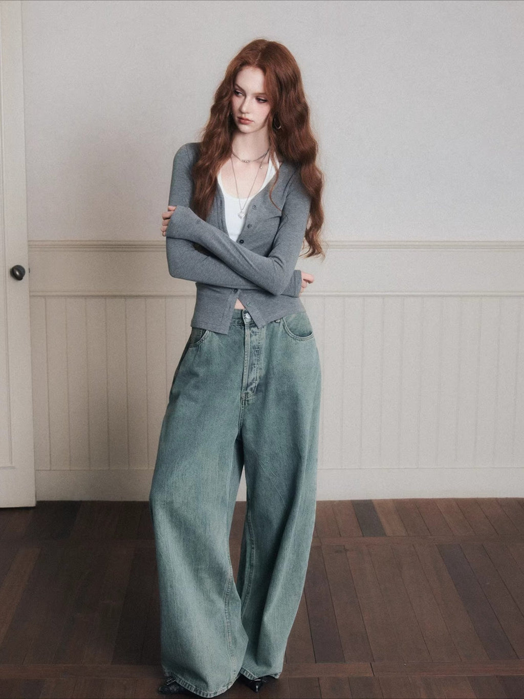 Layered Halter Camisole & Knit Cardigan Set