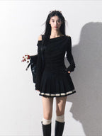Vintage Preppy Low-Rise Pleated Mini Skirt