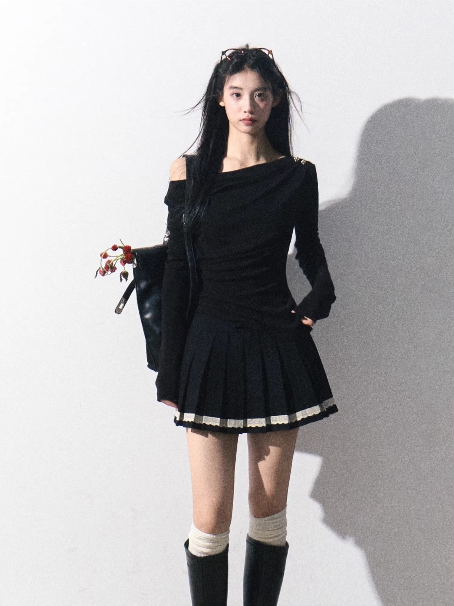 Vintage Preppy Low-Rise Pleated Mini Skirt