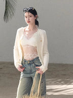 French Satin Lace Backless Camisole