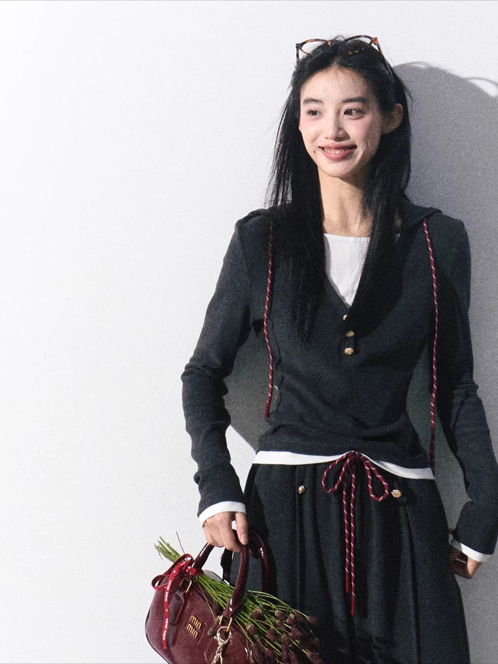 Knit Base Top & Wide-Leg Pants Set