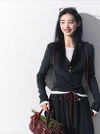 Knit Base Top & Wide-Leg Pants Set