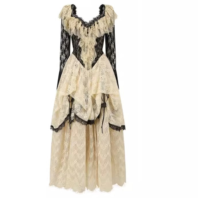 Wednesday Vintage Corset Waist Evening Dress
