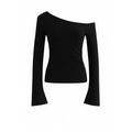 One-Shoulder Lyocell Flared Sleeve Fitted T-Shirt