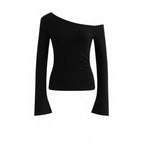 One-Shoulder Lyocell Flared Sleeve Fitted T-Shirt