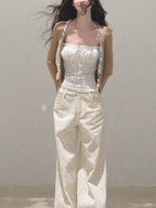 Pure Cotton Graphic Print Relaxed Pants