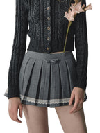 Vintage Preppy Low-Rise Pleated Mini Skirt