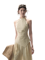 Afterglow waist-cinching Halter Camisole