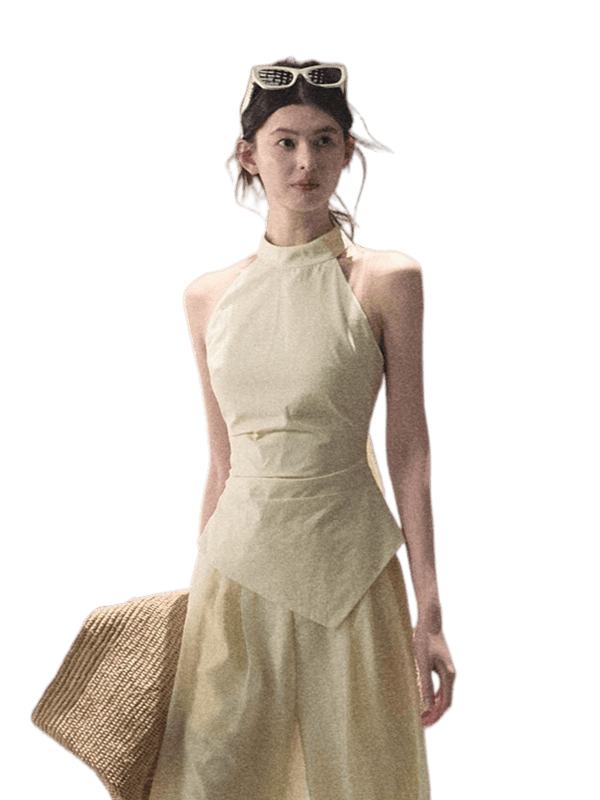 Afterglow waist-cinching Halter Camisole