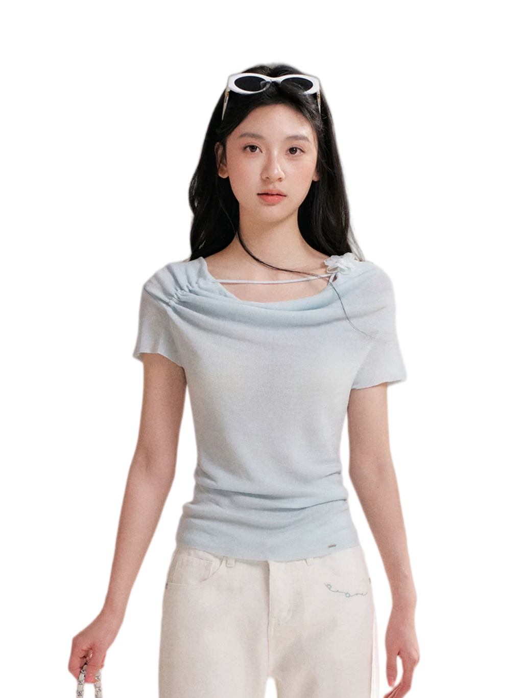 Lyocell Cowl Flower Tee