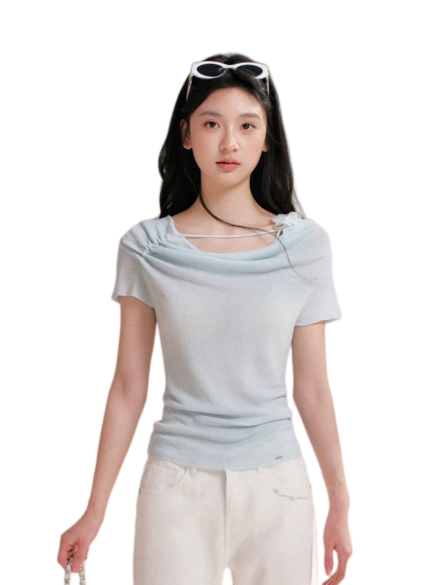Lyocell Cowl Flower Tee