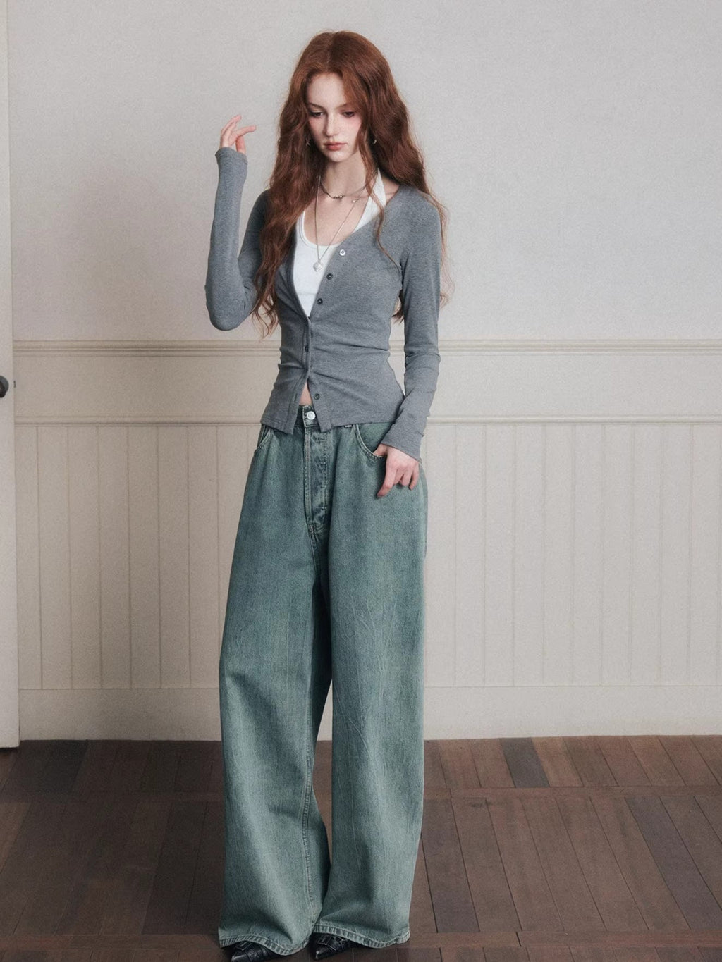 Layered Halter Camisole & Knit Cardigan Set