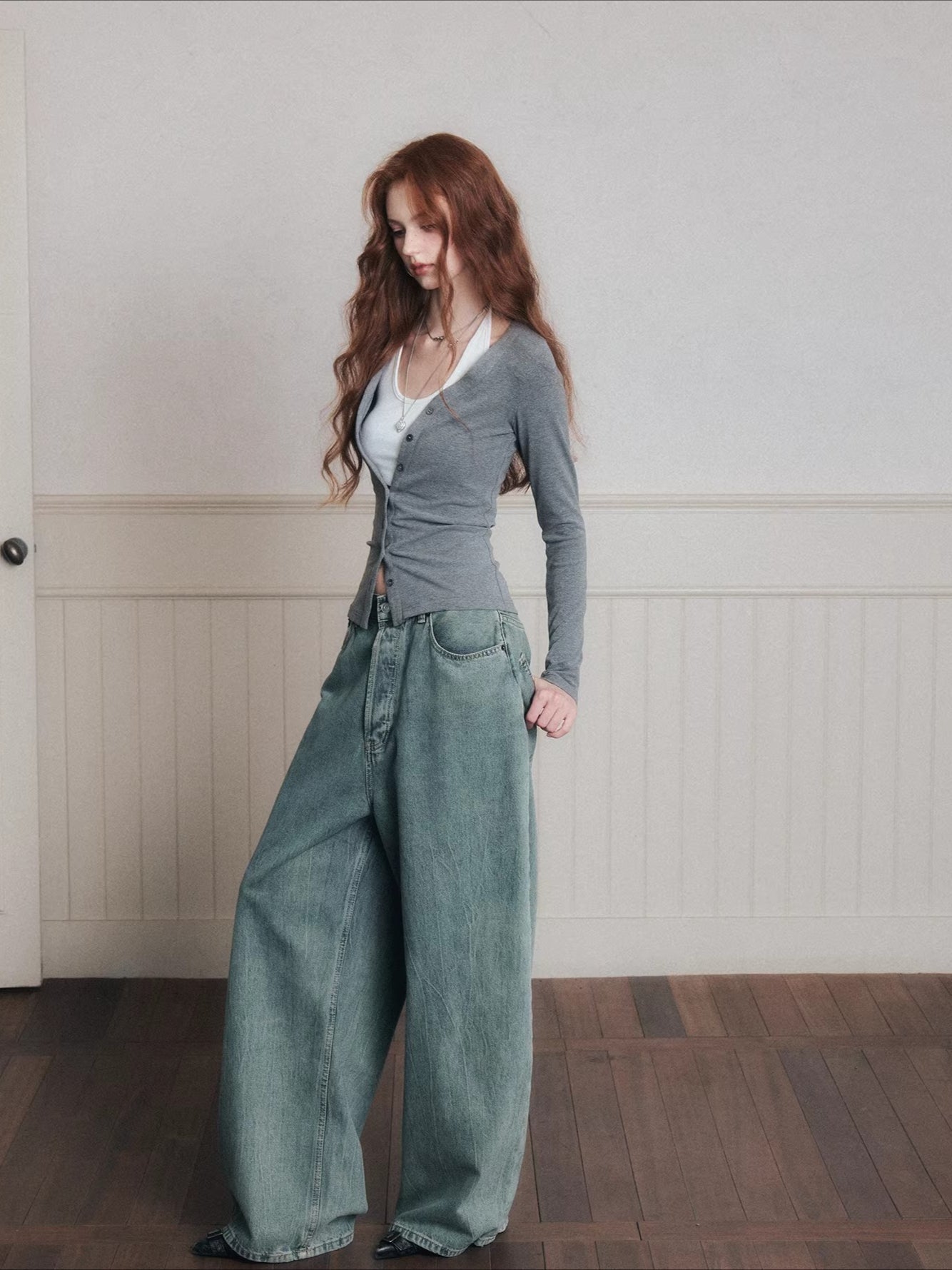Layered Halter Camisole & Knit Cardigan Set
