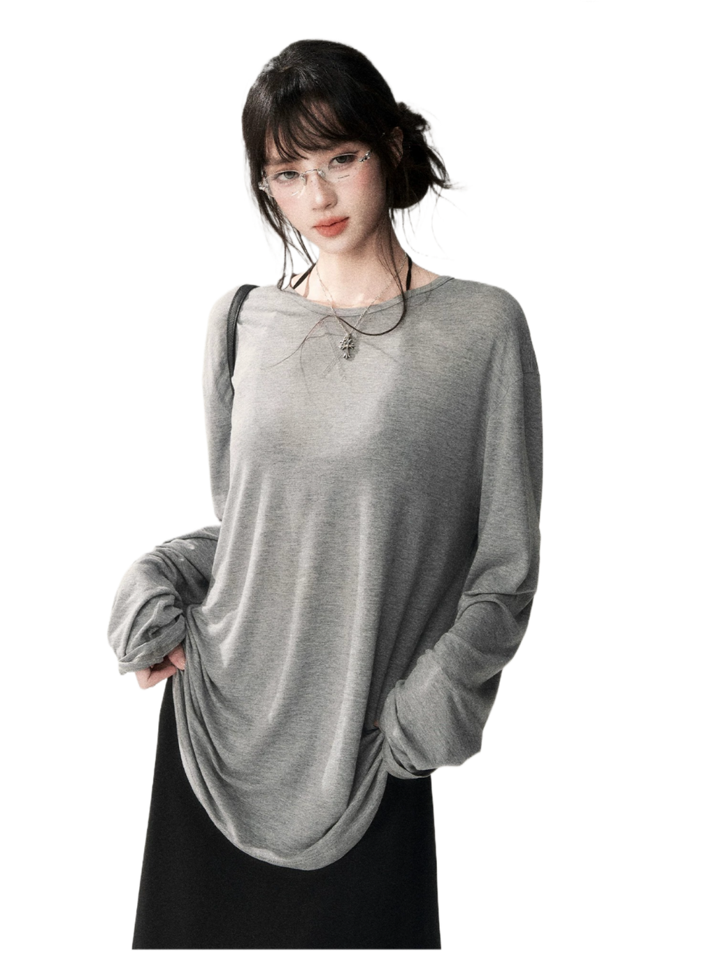 Luxe Lyocell Linen Relaxed Long Sleeve Tee