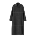 Stand-Collar Long Wool Coat