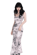 New Chinese Cowl-Neck Backless Maxi Dress