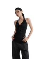 Silk-Blend Draped Halterneck Camisole