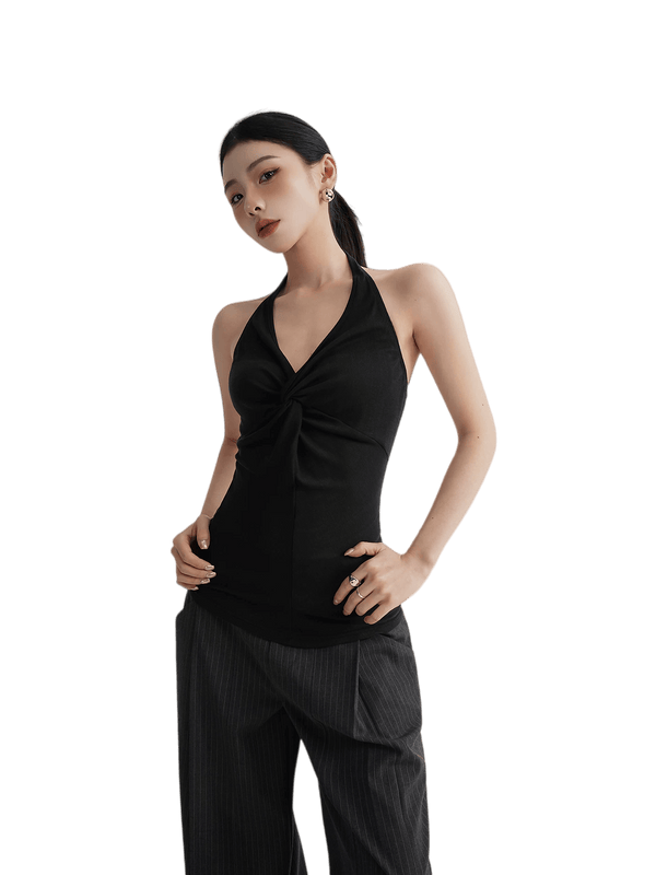 Silk-Blend Draped Halterneck Camisole