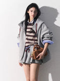 Miu-Inspired Varsity Sweatshirt & Skirt Set