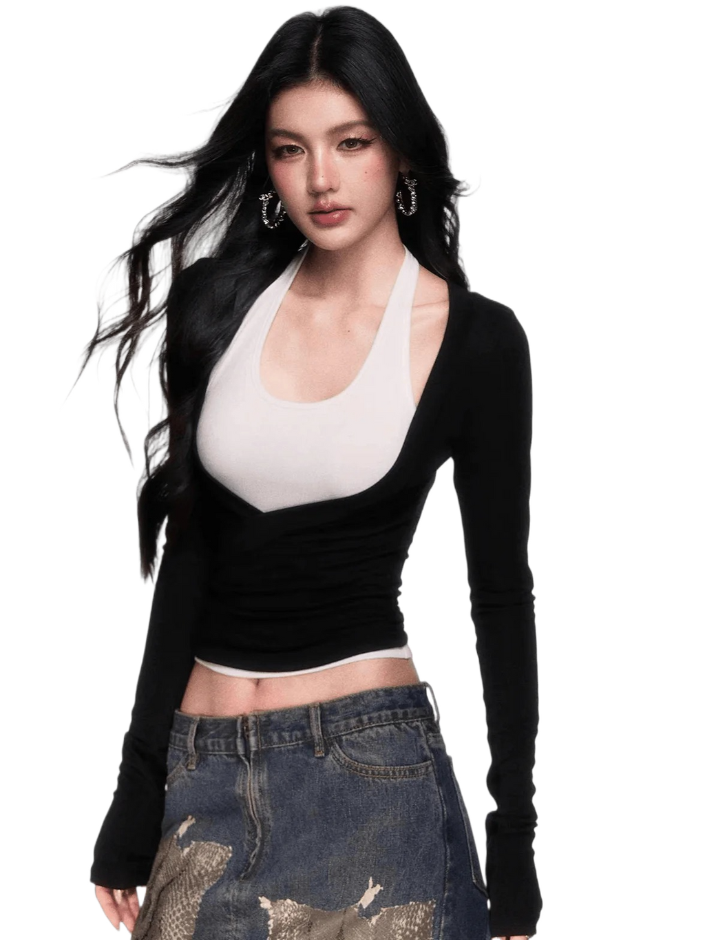 Layered Long-Sleeve Slim-Fit T-Shirt Set
