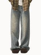 Washed Cotton Straight-Leg Jeans